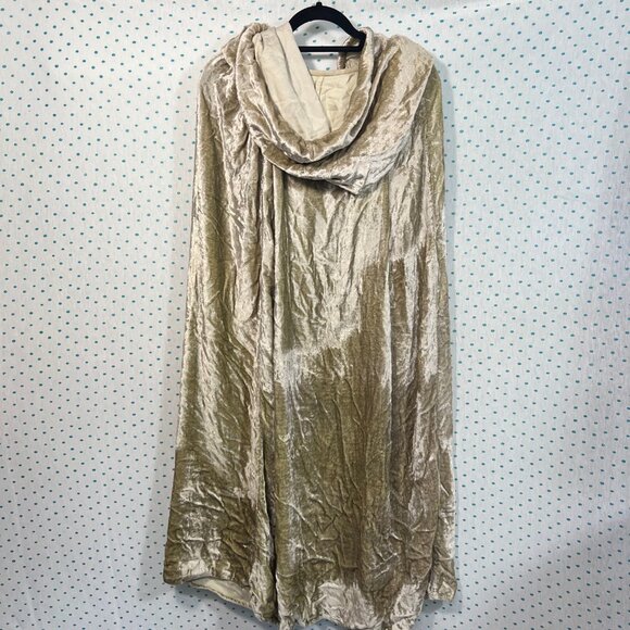 Ancient Circles Beige/Cream Colored Women's Crushed Velvet Cloak - Picture 3 of 5
